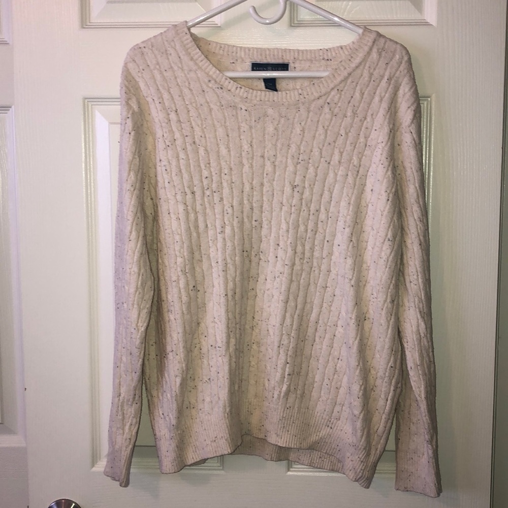 Karen Scott cream scoop neck sweater xxl